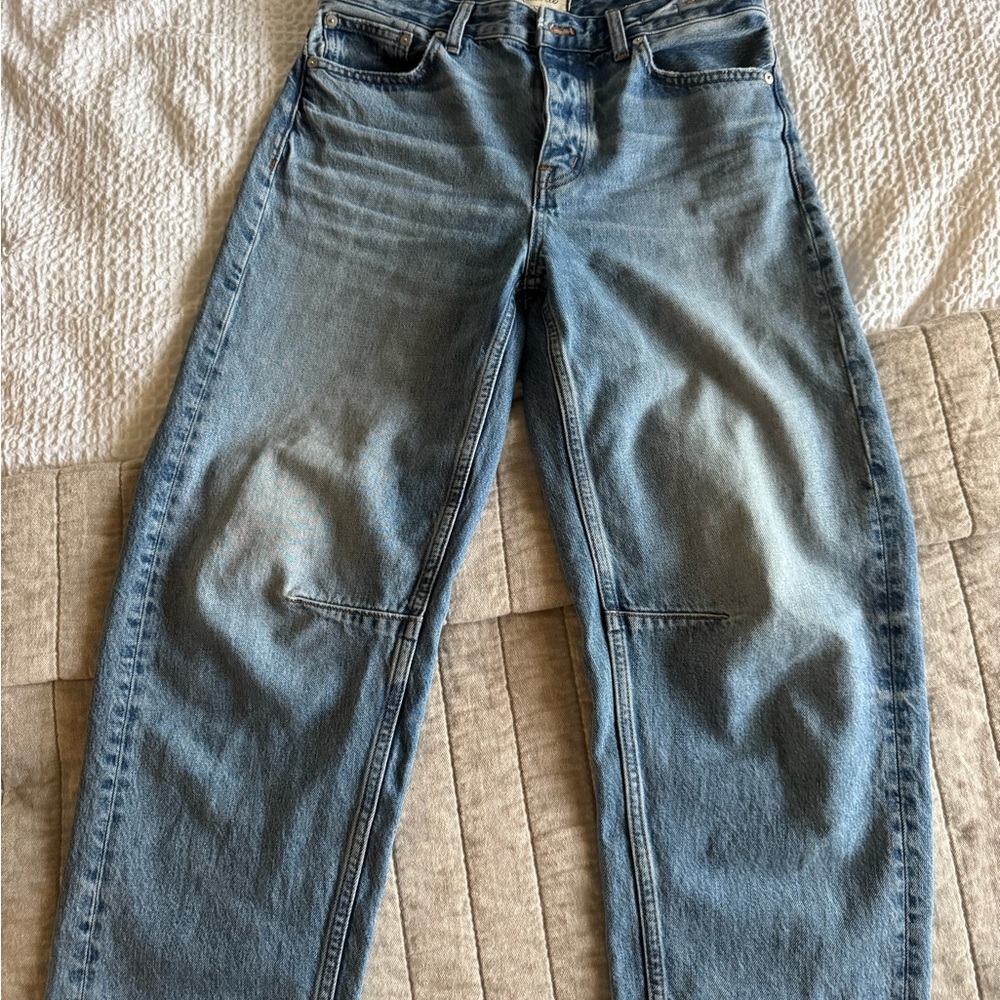 Madewell Darted Barrel Jean size 25 Dobbins Wash